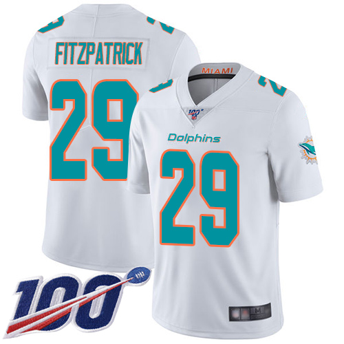 Nike Miami Dolphins #29 Minkah Fitzpatrick White Men Stitched NFL 100th Season Vapor Limited Jersey->miami dolphins->NFL Jersey